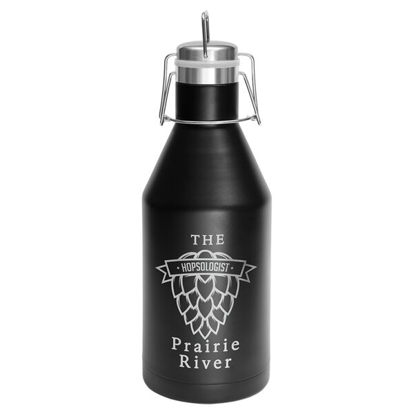 Polar Camel 64 oz. Black Vacuum Insulated Growler with Swing-Top Lid Thumbnail