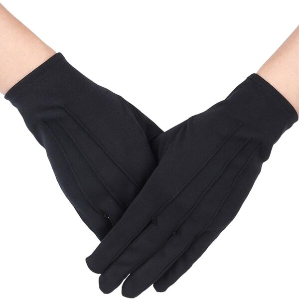 Women's Black Cotton Formal Gloves Thumbnail
